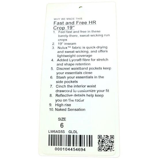 Lululemon Fast and Free Crop II 19" Nulux Golden Lime - Picture 13 of 14